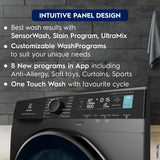Electrolux 11kg 5 Star Front Load Washing Machine  AI SensorWash, WiFi, Full Load Vapour Wash, Hygienic Care, Woolmark, EcoInverter Motor, UltimateCare 700, EWF1142R7SB, Dark Silver