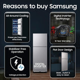 Samsung 236 L, 2 Star, Digital Inverter, Frost Free Double Door Refrigerator (RT40H28W2QHL, Gray Silver, 2026 Model)