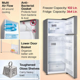 LG Smart Choice, 466 L, 1 Star, Convertible, Door Cooling+, Smart Inverter Compressor, AI ThinQ Wi-Fi, Frost Free Double Door Refrigerator (GL-T492NPZR, Shiny Steel, Express Freeze & Multi Air Flow)