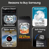 Samsung 8 Kg, 5 Star, Hygiene Steam, Ecobubble, Quick Wash, Soft Closing Door, Digital Inverter, Fully-Automatic Top Load Washing Machine (WA40F08H2CTL, In-Built Heater, Stainwash, Deep Charcoal)