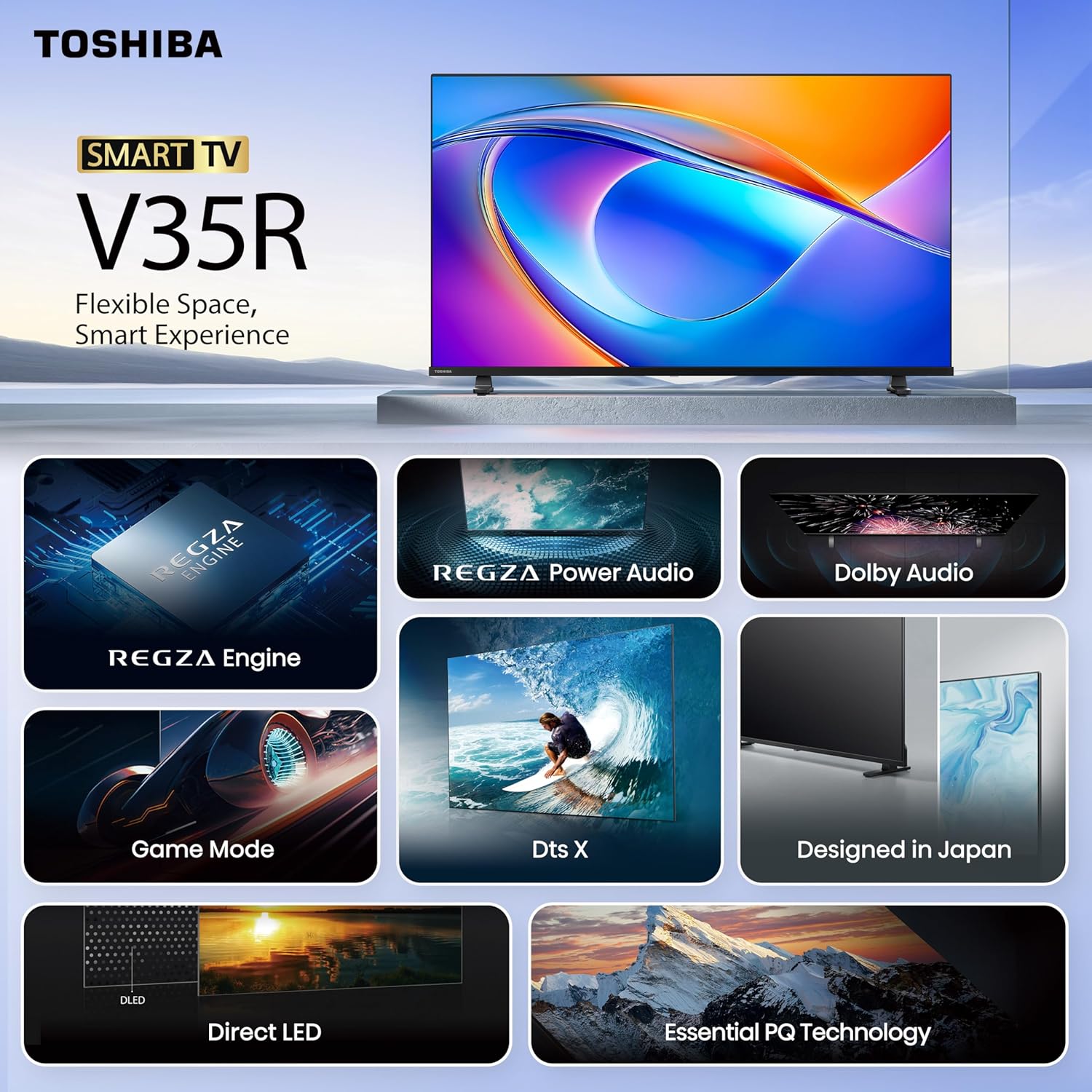 TOSHIBA 80 cm (32 inches) V Series HD Ready Smart LED TV 32V35RP (Black)