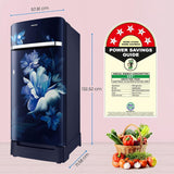 Samsung 189L 5 Star, Inverter, Direct-Cool Single Door Refrigerator (RR21C2H25UZ/HL,Midnight Blossom Blue) Base Stand Drawer