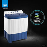 Voltas Beko, A Tata Product 8.5 Kg 5 Star Semi-Automatic Top Loading Washing Machine (2024 Model, WTT85UHA/OK5I0I0W01, Blue, Air Dry & Pulsator wash technology)