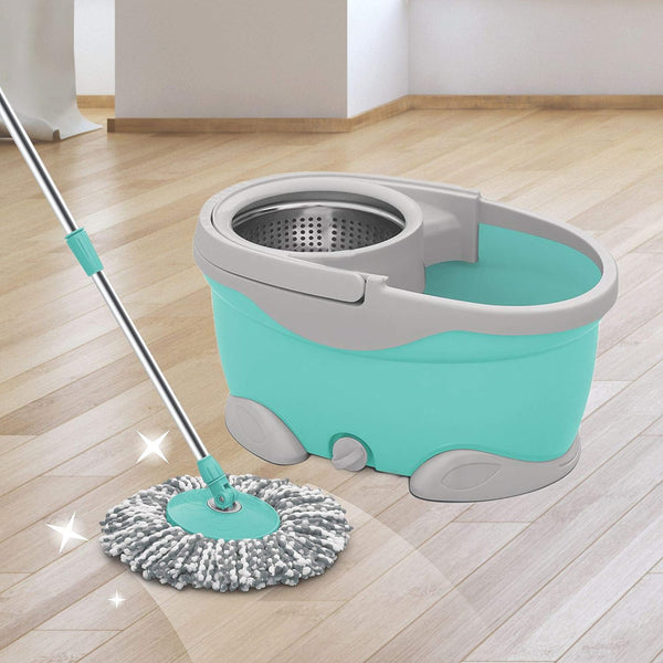 Spotzero by Milton Swift With Four Wheels Steel Wringer Spin Mop, Bucket