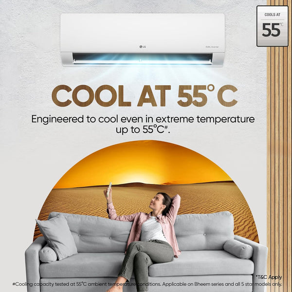 LG 1.5 Ton 5 Star DUAL Inverter Split AC (US-Q19YNZE, White)