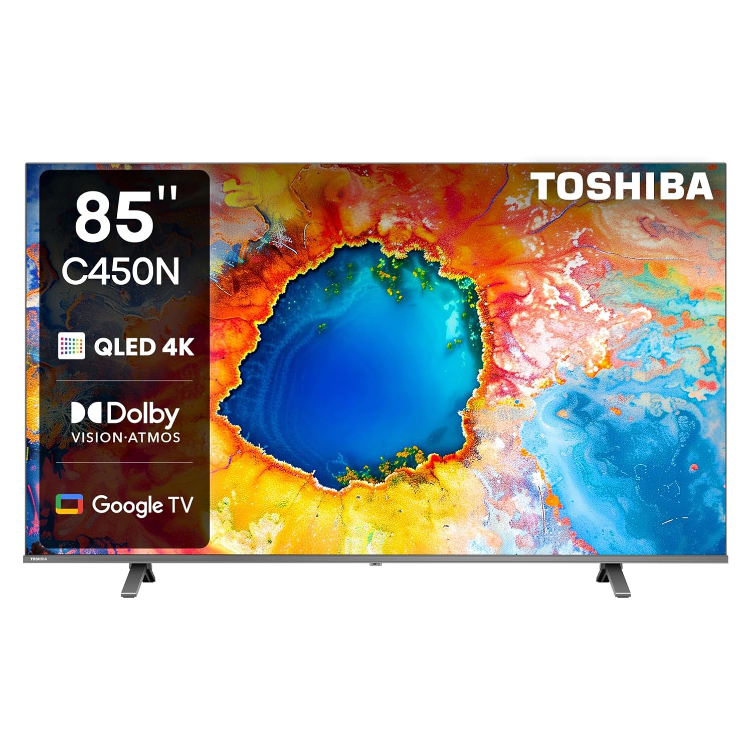 TOSHIBA 215 cm (85 inches) C450NP Series 4K Ultra HD Smart Google QLED TV 85C450NP (Black)