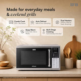 IFB 20L Grill Microwave Oven with 61 Standard Cook Menus (20PG4S, Silver, Multi-Stage Cooking, Steam Clean, Weight Defrost, Child Safety Lock, Micro + Grill Combi-cook)