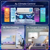 Haier Desert Rose 1.8 Ton 5 Star, New star rated, Wi-Fi HEXA Inverter Smart Split AC (AI Cooling, Energy Saving & Self-Clean, Human Detection, Copper, 4-way, Cools in 10 Sec at 60°C)-HSA20DSD-GAI5NB-I