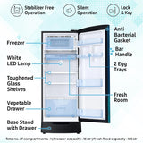 Samsung 183 L, 4 Star, Digital Inverter, Direct-Cool Single Door Refrigerator (RR20H28249U/NL, Paradise Bloom Blue, Base Stand Drawer, Single Touch Defrost, )