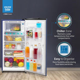 Voltas Beko, A Tata Product 183 L, 3-Star Single Door Direct Cool Refrigerator with Fresh Box Technology (RDC215B / 3S0BFR0M0000GO, Fressia Blue)