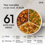 IFB 20L Grill Microwave Oven with 61 Standard Cook Menus (20PG4S, Silver, Multi-Stage Cooking, Steam Clean, Weight Defrost, Child Safety Lock, Micro + Grill Combi-cook)