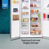 Voltas Beko, A Tata Product 472 L Side by Side Frost Free Refrigerator with ProSmart Inverter Compressor (RSB495/FPV300RXID, INOX steel, Electronic Temperature Control and Display)