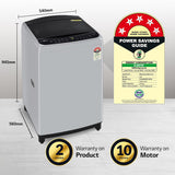 LG 9 Kg 5 Star Inverter Fully-Automatic Top Load Washing Machine (THD09NPF, Middle Free Silver, AIDD Technology)