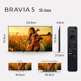 Sony 139 cm (55 inches) BRAVIA 5 Series 4K Ultra HD Smart Mini LED Google TV K-55XR55A