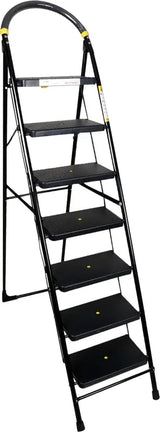 Asian Paints TruCare Home Ladder, Foldable with 7 Slip-Resistant Steps Durable, Heavy Duty, Anti-Skid Steel Ladder | Guard Rail for Safety (7 Steps, B