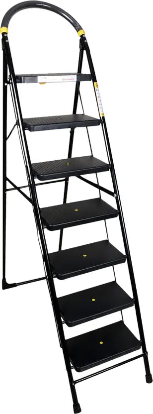Asian Paints TruCare Home Ladder, Foldable with 7 Slip-Resistant Steps Durable, Heavy Duty, Anti-Skid Steel Ladder | Guard Rail for Safety (7 Steps, B