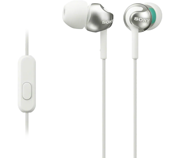Sony MDR-EX110AP On-Ear Stereo Headphones with Mic (White)