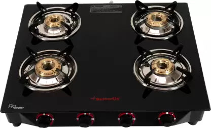 Butterfly Rapid 4 Glass Manual Gas Stove  (4 Burners)