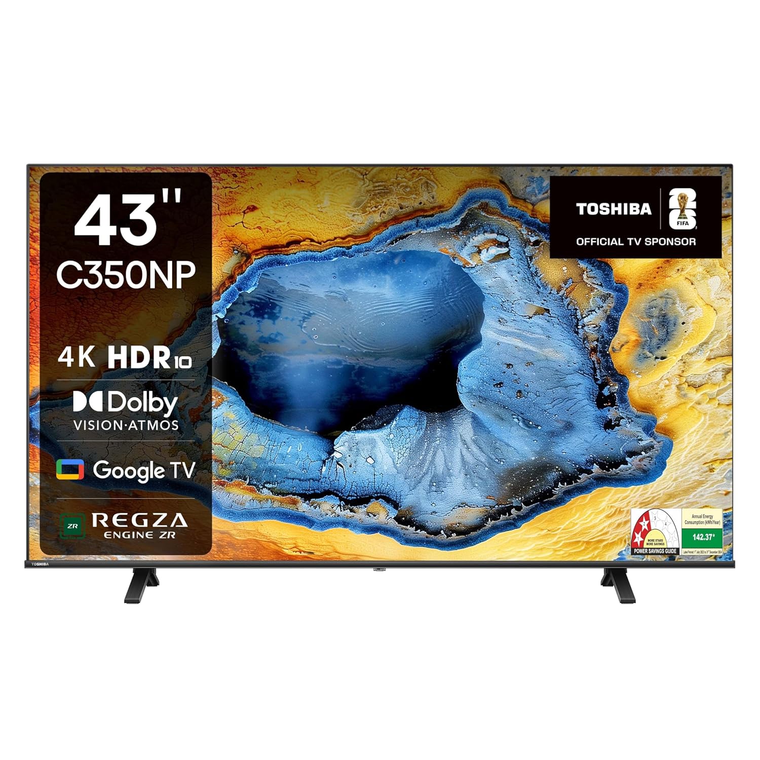 TOSHIBA 108 cm (43 inches) C350NP Series 4K Ultra HD Smart LED Google TV 43C350NP (Black)