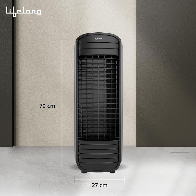 Lifelong LLTWF902 Tower Fan with 25 Feet Air throw | For Home, Kitchen, Shop and Office | 3 Speed Settings | 4 Way Air Deflection | Anti Rust Body (Black) | Brand New Seal Packed