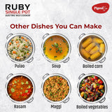 Pigeon by Stovekraft Ruby Rice Cooker with Single pot, 1.8 litres.(Red) | Stainless Steel Lid | 700 Watts | 1 Aluminium Cooking Pot | Measuring Cup| Spatula | Energy Efficient Cooking