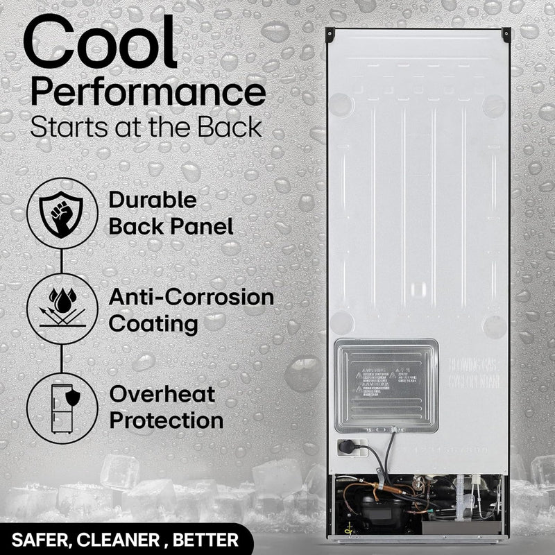 LG 246 L 3 Star Smart Inverter Frost-Free Double Door Refrigerator (, GL-S262SESX, Ebony Sheen, Convertible)