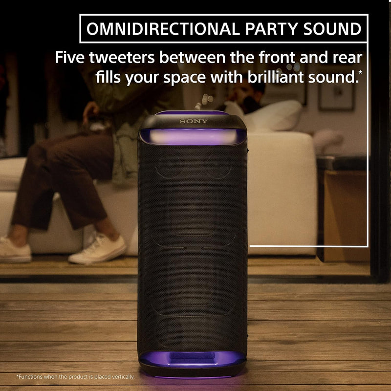 Sony SRS-XV800 X-Series Wireless Portable Bluetooth Karaoke Party Speaker IPX4 Splash-Resistant with 25 Hour-Battery, Built-in Handle and Wheels, Omnidirectional Sound, and Ambient Lights