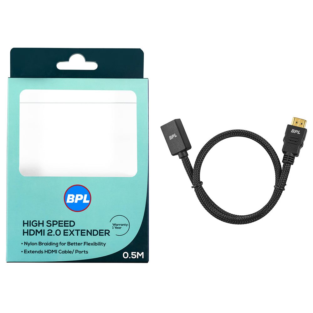 BPL HDMI 2.0 EXTENDER 0.5M BRAIDED BHDMI301