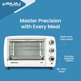 Bajaj 1603T 16 Litres Oven Toaster Grill (16L OTG) With Baking & Grilling Accessories,1200 W,Oven For Kitchen With Transparent Glass Door,White