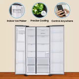 Samsung 633 L, 3 Star, Frost Free, Side By Side Refrigerator (RS78CG8543S9HL, Silver, Refined Inox)