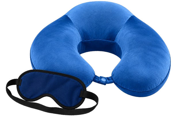 Livpure Travel Neck Pillow (Memory Foam & Velvet Fabric) + Eye Mask