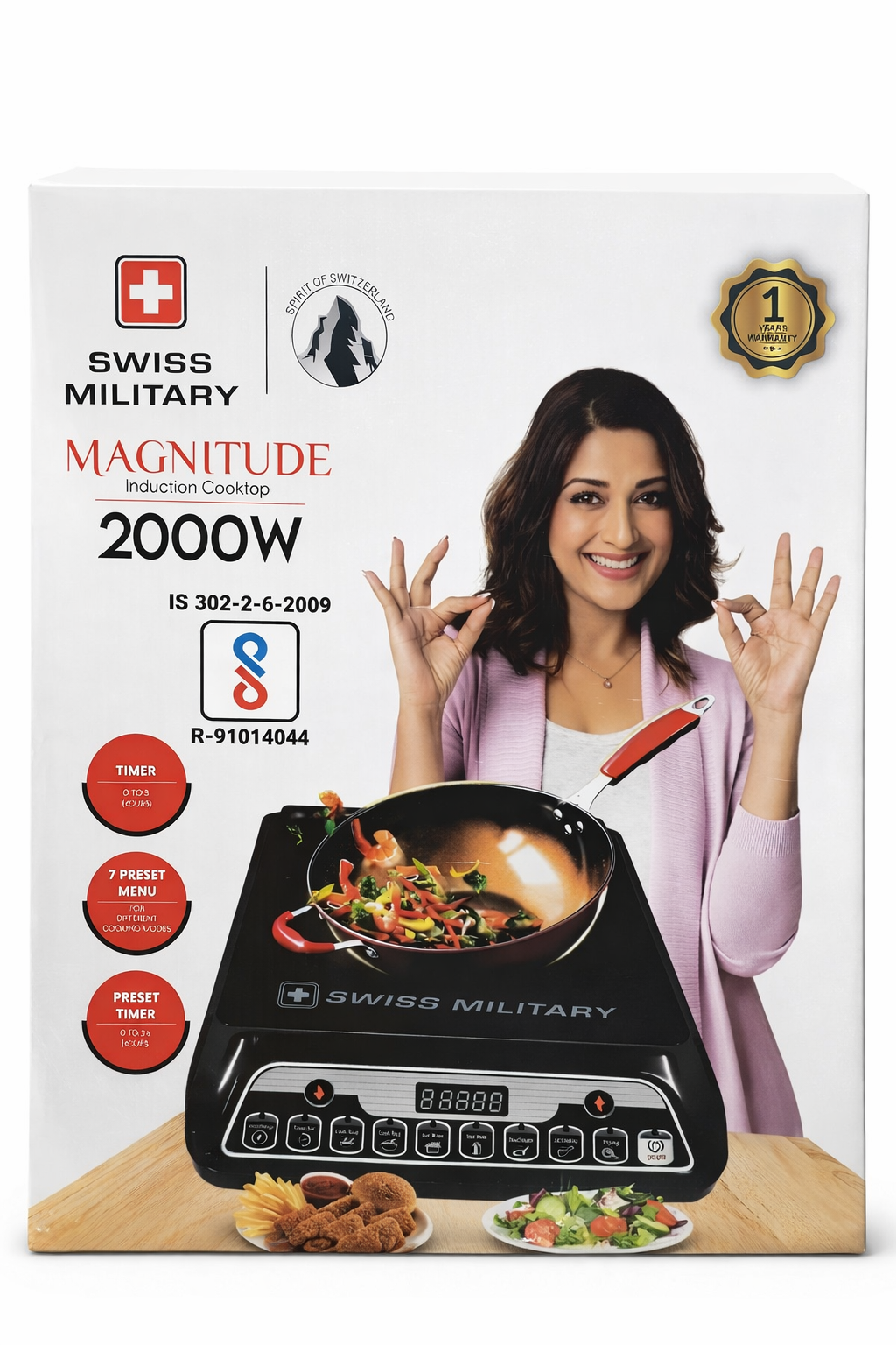 SWISS MILITARY 2000 W Induction Cooktop Touch Panel (Black, MAGNITUDEPLUS_IP03_BLK_2000WT)