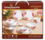 Sannanware Stylon Melamine Dinner Set (24 Pieces)