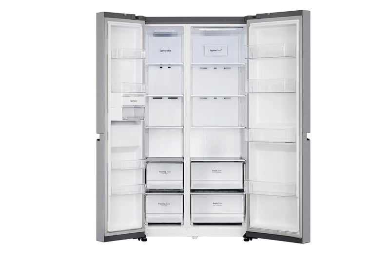 LG GL-B257EPZ3 650L, Convertible Side-by-Side Refrigerator with Smart Inverter Compressor, Hygiene Fresh+