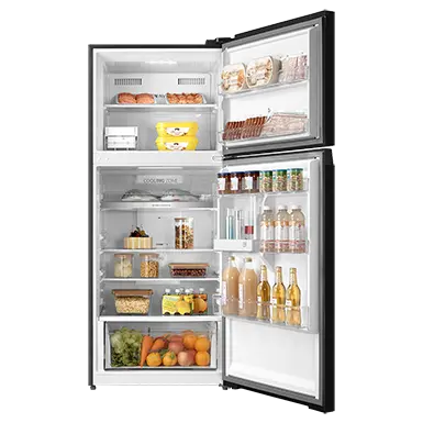 Toshiba Refrigerator, 411 L, 2 Star, Air Fall Cooling, Black Glass, GR-RT559WE-PGI(22)