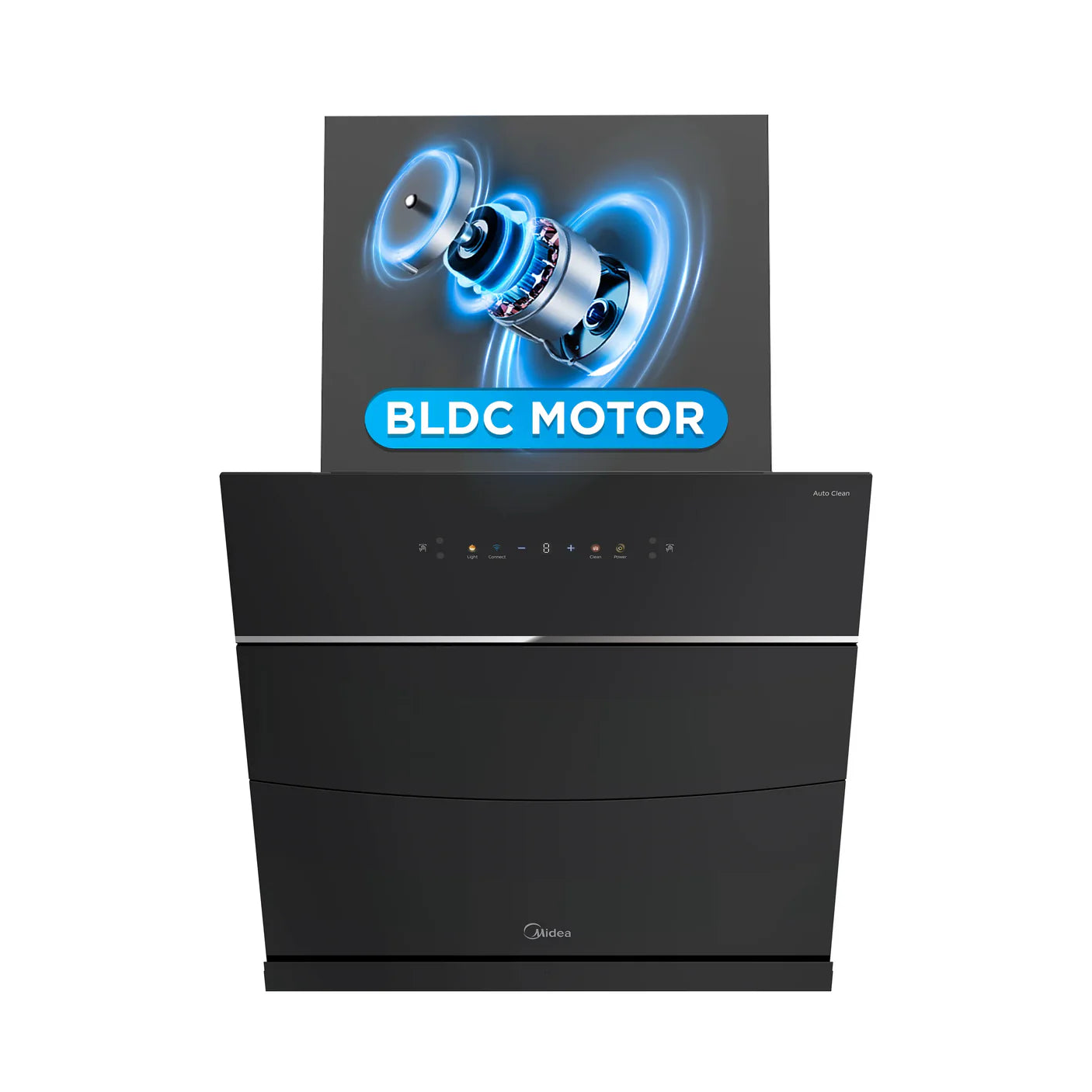 Midea Kitchen Chimney with 1800 m3/hr air suction, Slant, BLDC Motor, 60 CM with WiFi, Intelli Auto Clean, Multi Speed Control, MH60J63ET25BF