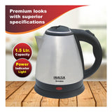 Inalsa Aroma Kwik 1.5L 1350W Stainless Steel Electric Kettle, 360 Degree Cordless Base, Silver