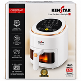Kenstar Crispano 4.5L Digital Air Fryer,1400W Powerful Heating,Non-Stick Pan,White
