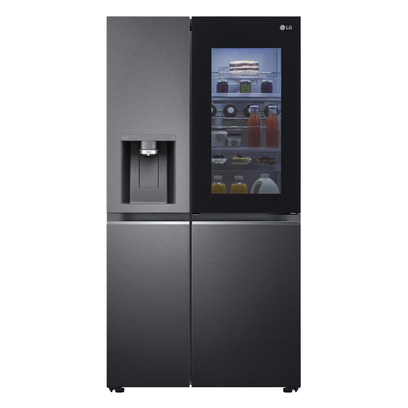 LG 630 L Frost-Free Inverter Wi-Fi InstaView Door-In-Door Side-By-Side Refrigerator with Ice and Water Dispenser (2024 Model, GL-X257AMC3, Matte Black, Door Cooling+ with Hygiene Fresh+)