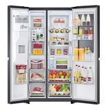 LG 630 L Frost-Free Inverter Wi-Fi InstaView Door-In-Door Side-By-Side Refrigerator with Ice and Water Dispenser (2024 Model, GL-X257AMC3, Matte Black, Door Cooling+ with Hygiene Fresh+)