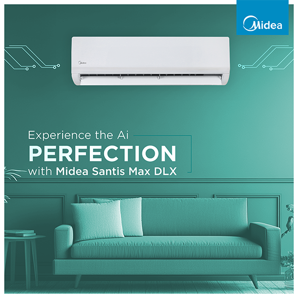 Midea Carrier Santis Max Deluxe 4 in 1 Convertible 2 Ton 3 Star Inverter Split AC with Auto Cleanser (Copper Condenser, MAI24SD3R36F0)