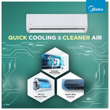 Midea Carrier Santis Max Deluxe 4 in 1 Convertible 2 Ton 3 Star Inverter Split AC with Auto Cleanser (Copper Condenser, MAI24SD3R36F0/MAI24SA3R36F0)