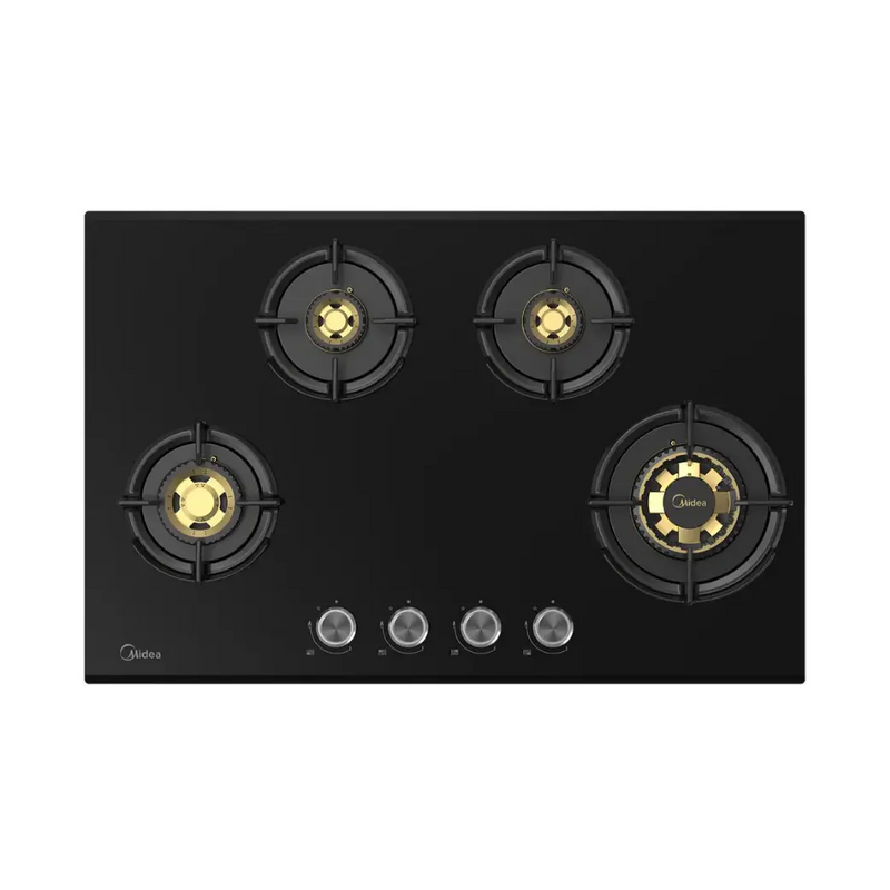 Midea Kitchen Built in Hob Semi Brass Series 4 Burner, Flame Failure Device, Auto Ignition MG80GF503CTD134B-IN