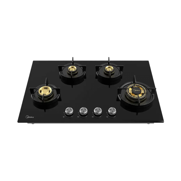 Midea Kitchen Built in Hob Semi Brass Series 4 Burner, Flame Failure Device, Auto Ignition MG80GF503CTD134B-IN