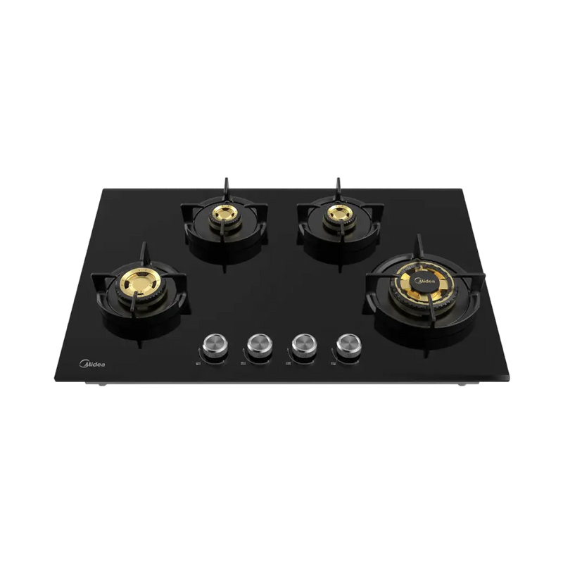 Midea Kitchen Built in Hob Semi Brass Series 4 Burner, Flame Failure Device, Auto Ignition MG80GF503CTD134B-IN