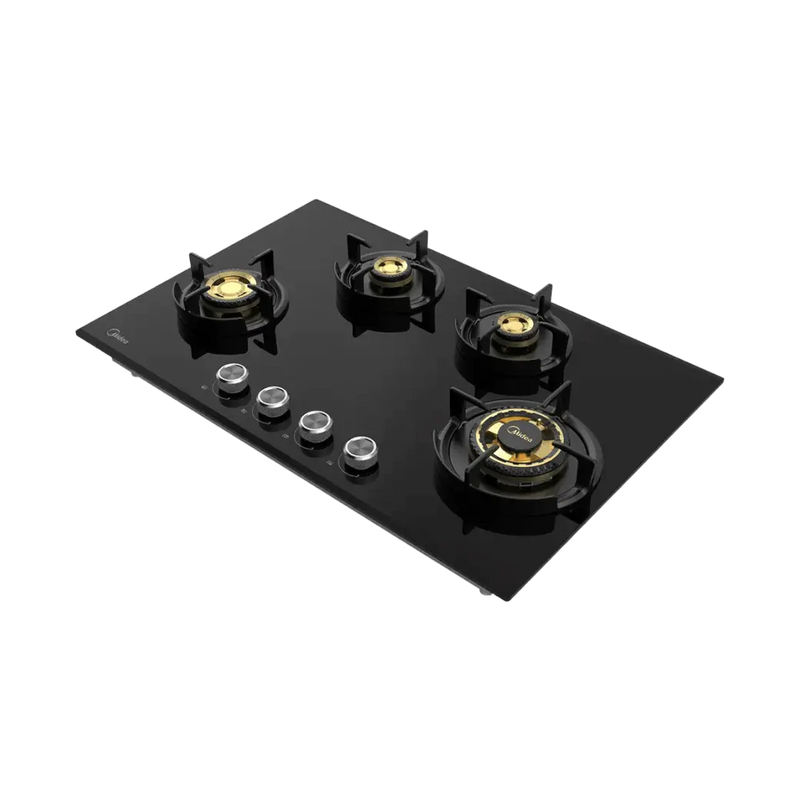 Midea Kitchen Built in Hob Semi Brass Series 4 Burner, Flame Failure Device, Auto Ignition MG80GF503CTD134B-IN