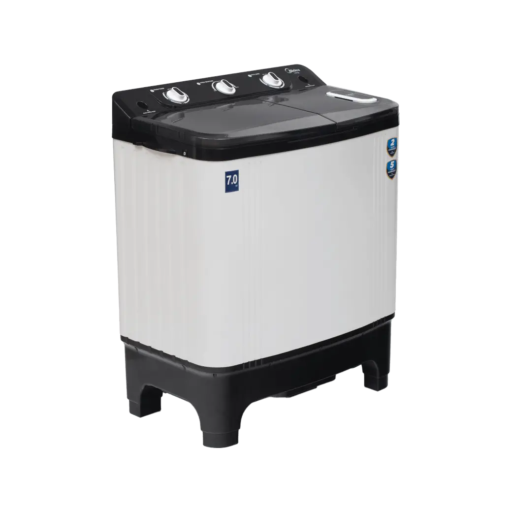 Midea Washing Machine Semi Automatic 7.0 KG Plastic Lid Black White,MWMSA070PPG(KW)/MWMSA070PDX(KW)