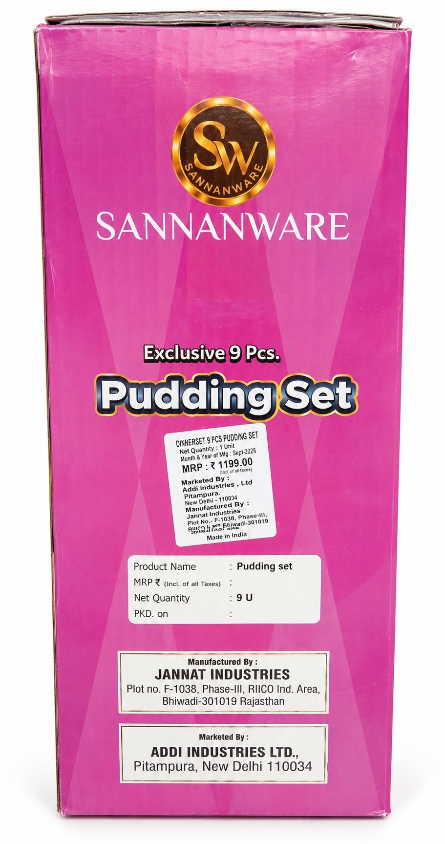 Sannanware Dine Smart Melamine Pudding Set (9 Pieces)