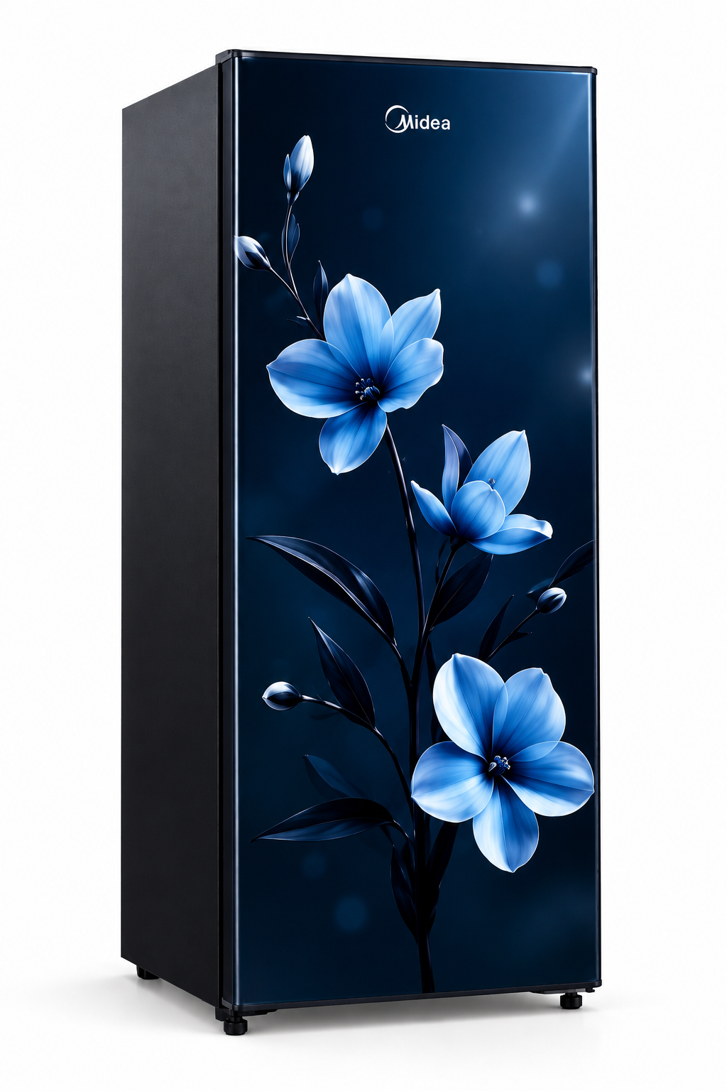 Midea 190 L, Direct Cool Refrigerator, 1 Star, Blue Glass Door, Orchid Blue,MRD190D2GDBUF
