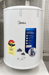 Midea Water Heater, 25L Cylindrical, MWHSA255XKO | Whirlflow Technology | Titanium Enamel Glassline Tank | Magnesium Anode | IPX4 waterproof rating | 9-minute faster heating | Brand Warranty: 2 Years Comprehensive + 4 Years on Element + 10 Years on Tank